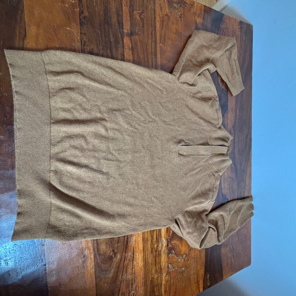 Banana Republic Mens Small Brown Luxe Yarn Silk Cashmere Blend Quarter‎ Zip